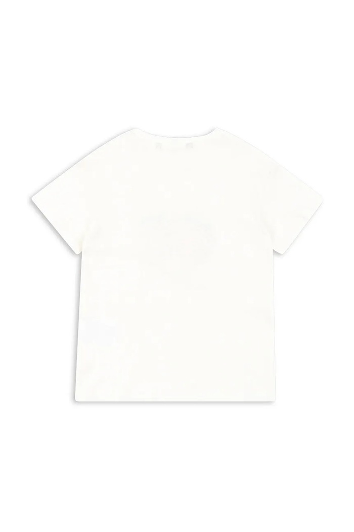 Dziewczynka Konges Sløjd t-shirt z domieszką lnu dziecięcy ERA TEE OCS KS103194 biały