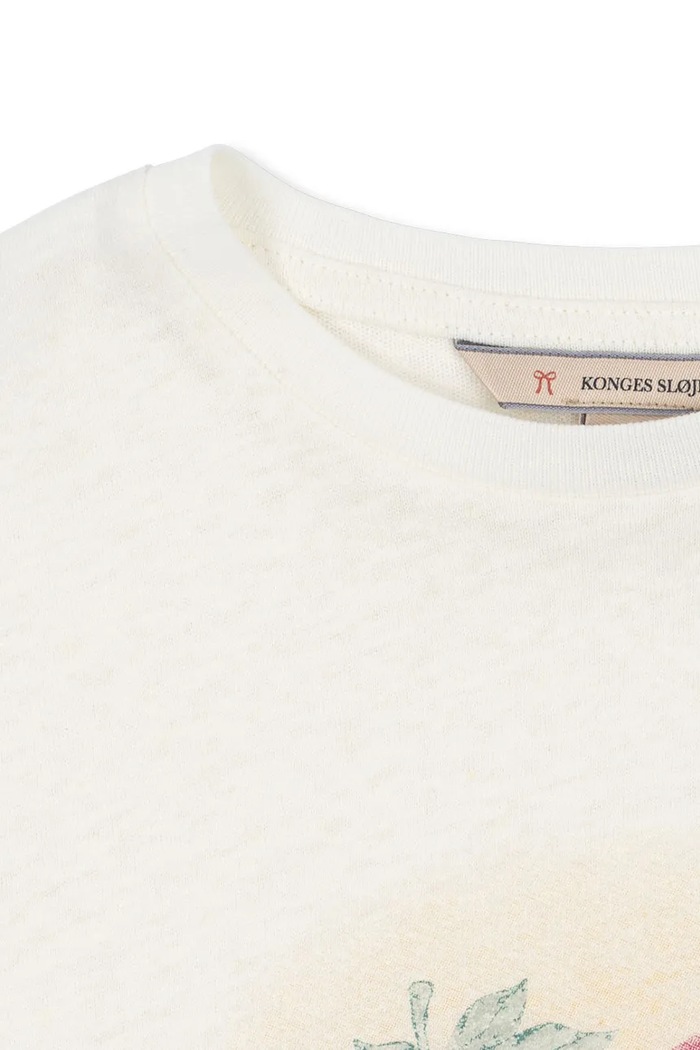 Konges Sløjd t-shirt z domieszką lnu dziecięcy ERA TEE OCS biały KS103194