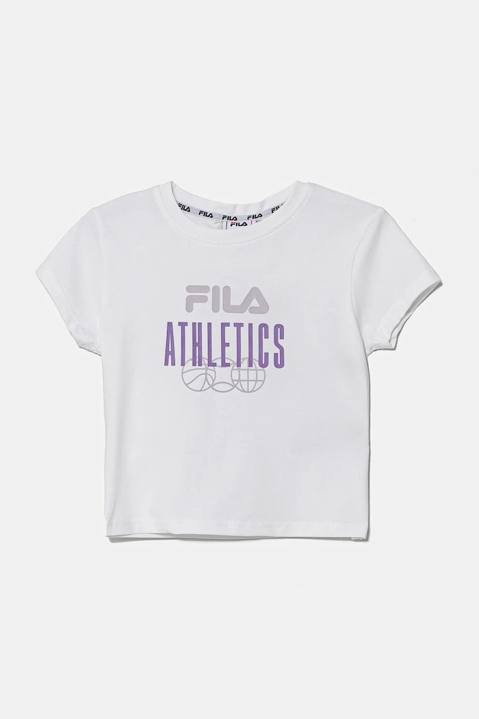 Dječja pamučna majica kratkih rukava Fila ISNY print bijela FAT0635