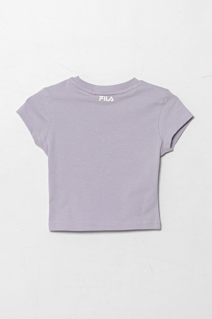 Детска памучна тениска Fila ISNY FAT0635 виолетов SS25