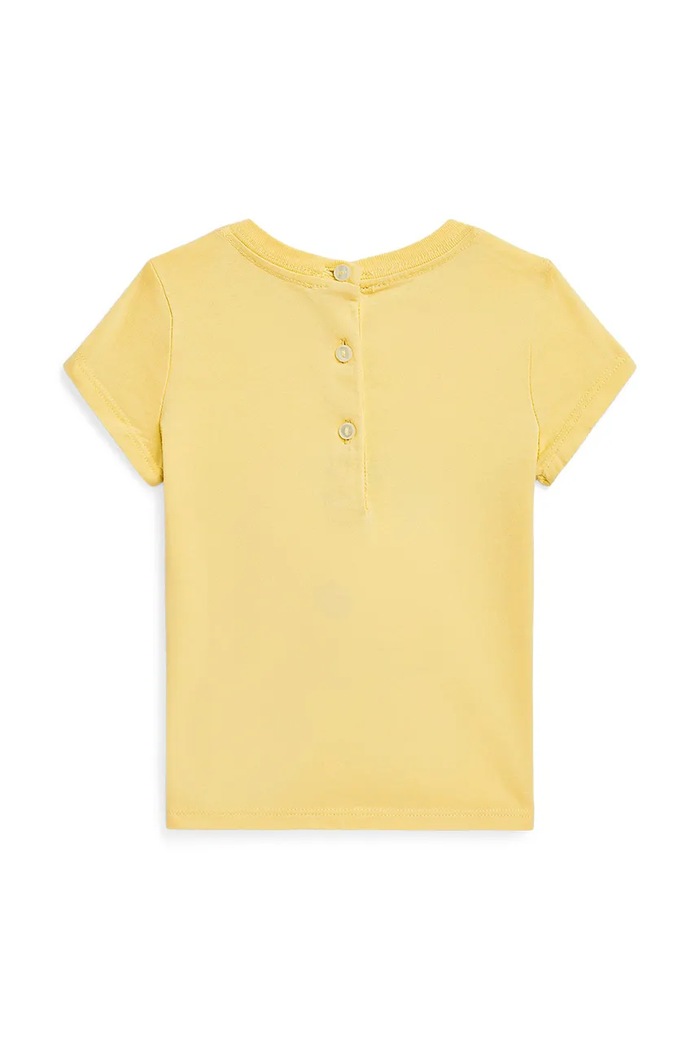 Polo Ralph Lauren T-shirt bawełniany niemowlęcy 310965226001 żółty SS25