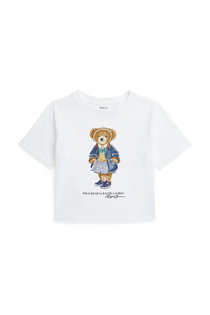 Детска памучна тениска Polo Ralph Lauren памук бял 312965155001