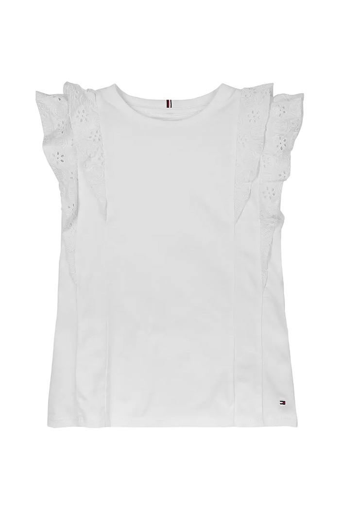 Tommy Hilfiger T-shirt bawełniany dziecięcy biały KG0KG08553.PPYA