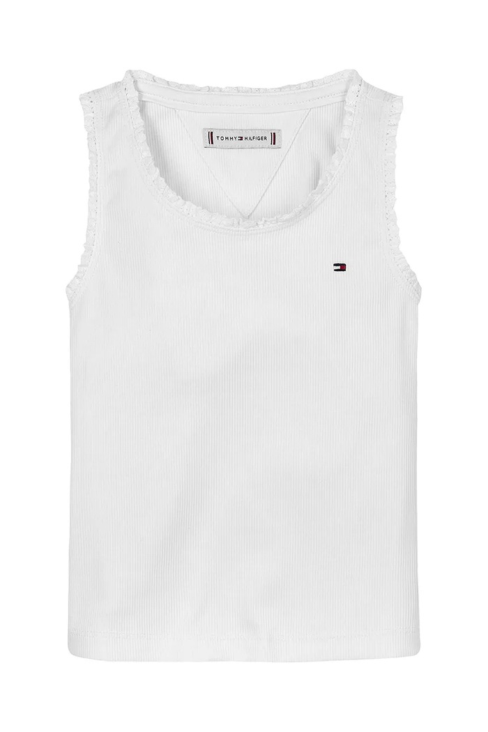 Tommy Hilfiger Top dziecięcy KG0KG08588.PPYA biały SS25