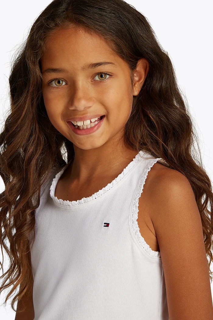 Top dziecięcy Tommy Hilfiger biały KG0KG08588.PPYA
