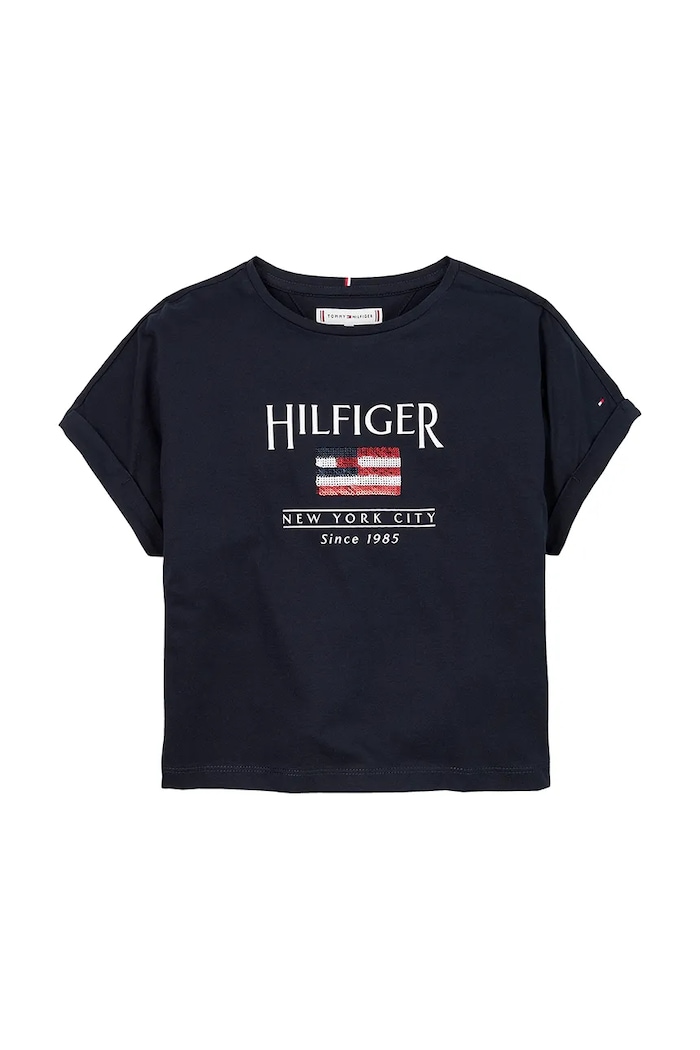 Tommy Hilfiger t-shirt bawełniany dziecięcy KG0KG08525.104.122.PPYA granatowy SS25