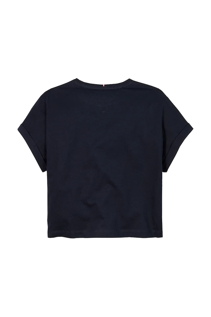 Dziewczynka Tommy Hilfiger t-shirt bawełniany dziecięcy KG0KG08525.128.176.PPYA granatowy