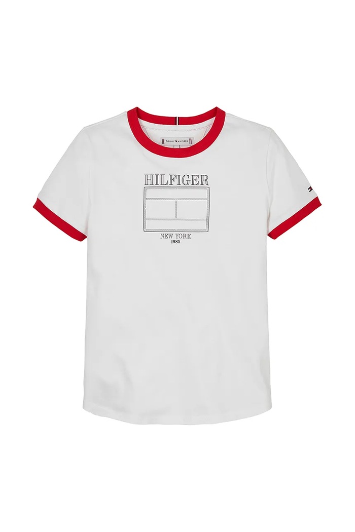 Tommy Hilfiger t-shirt bawełniany dziecięcy KG0KG08528.128.176.PPYA biały SS25