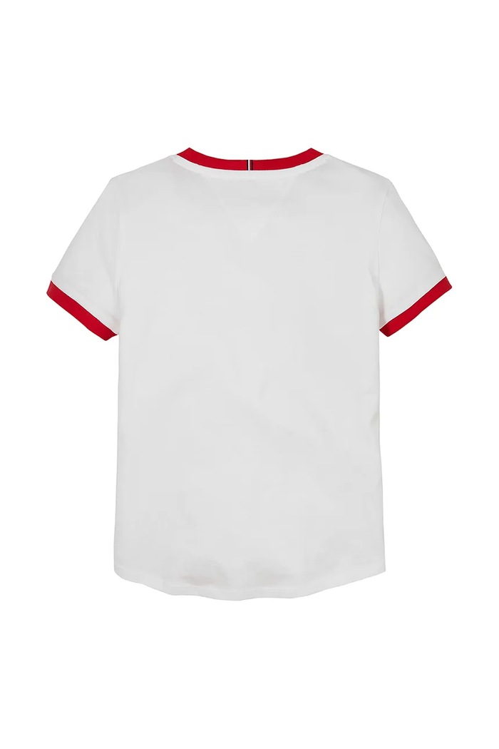 Dziewczynka Tommy Hilfiger t-shirt bawełniany dziecięcy KG0KG08528.128.176.PPYA biały