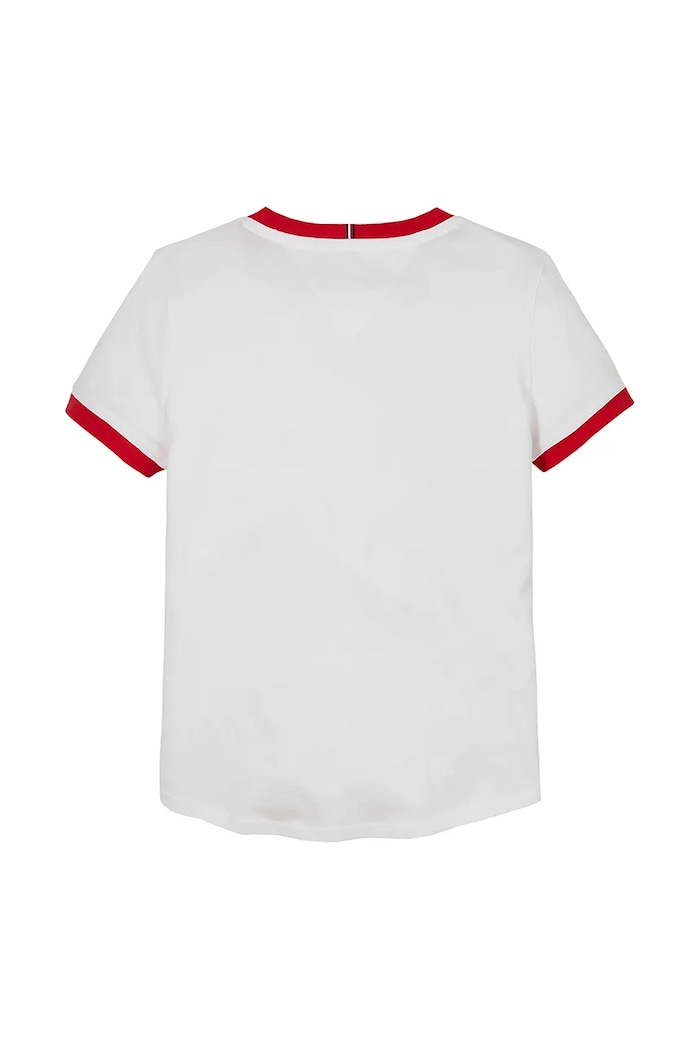 Dziewczynka Tommy Hilfiger t-shirt bawełniany dziecięcy KG0KG08528.128.176.PPYA biały