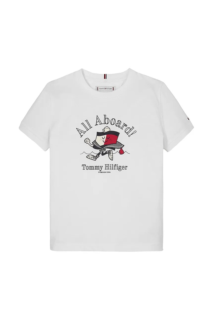 Tommy Hilfiger t-shirt bawełniany dziecięcy KG0KG08530.PPYA biały SS25