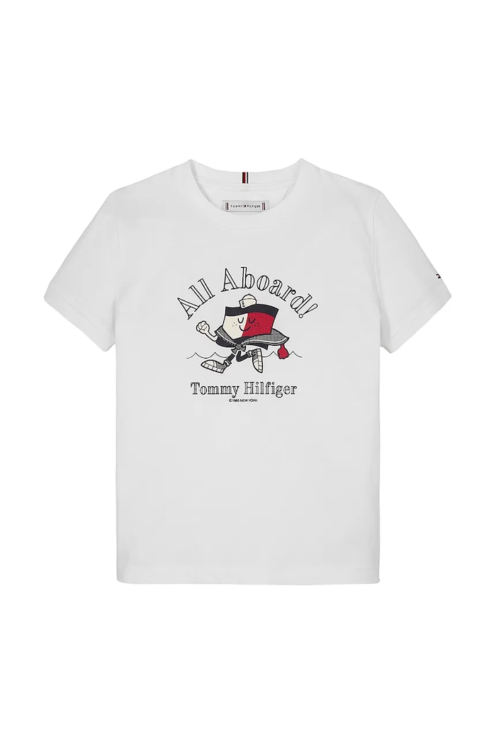 Tommy Hilfiger t-shirt bawełniany dziecięcy KG0KG08530.PPYA biały SS25