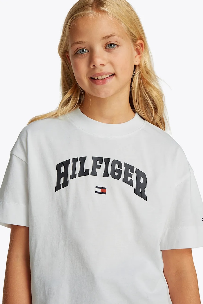 Tommy Hilfiger tricou de bumbac pentru copii KG0KG08549.PPYA alb
