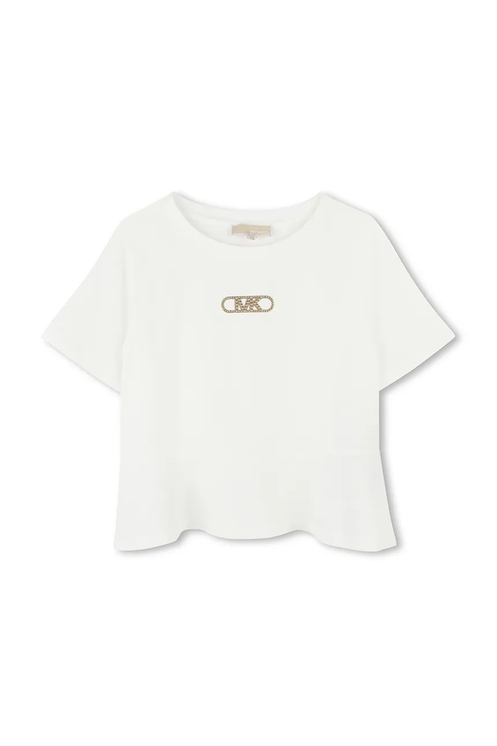 Michael Kors tricou de bumbac pentru copii imprimeu alb R30321.156
