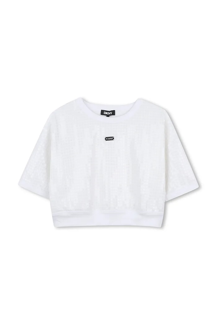 Dkny tricou de bumbac pentru copii D62308.114.150 alb SS25