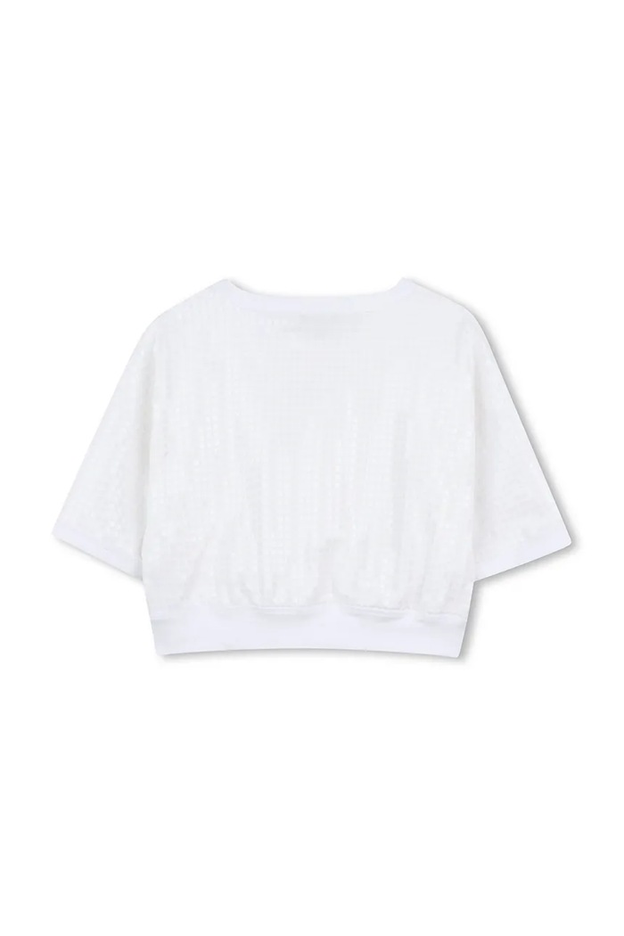 Fete Dkny tricou de bumbac pentru copii D62308.114.150 alb