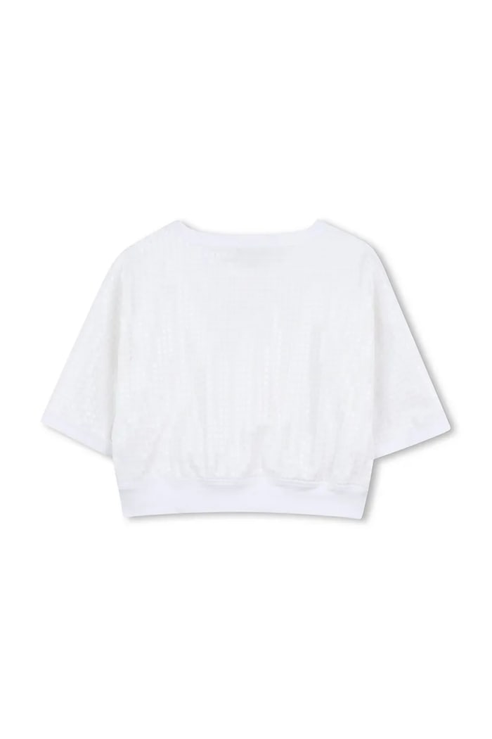 Fete Dkny tricou de bumbac pentru copii D62308.114.150 alb