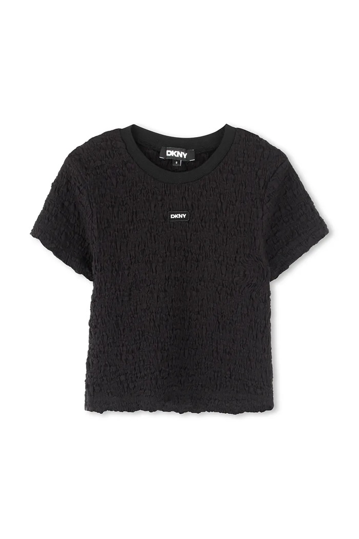 Dječja majica kratkih rukava Dkny s elastinom crna D62310.114.150