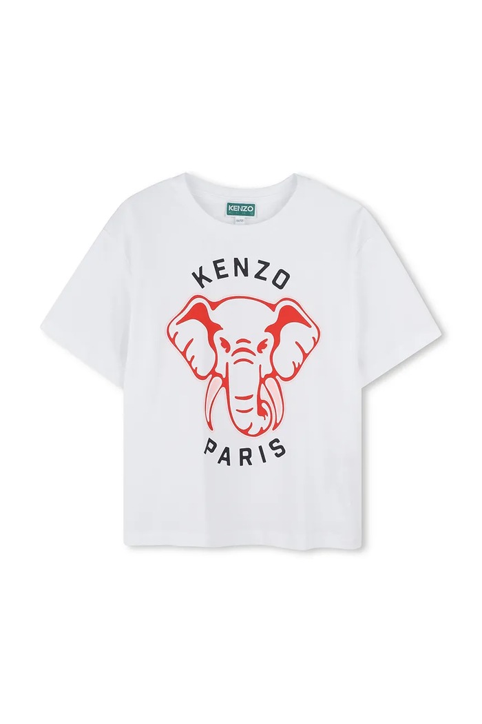 Kenzo Kids tricou de bumbac pentru copii print alb K61055.156