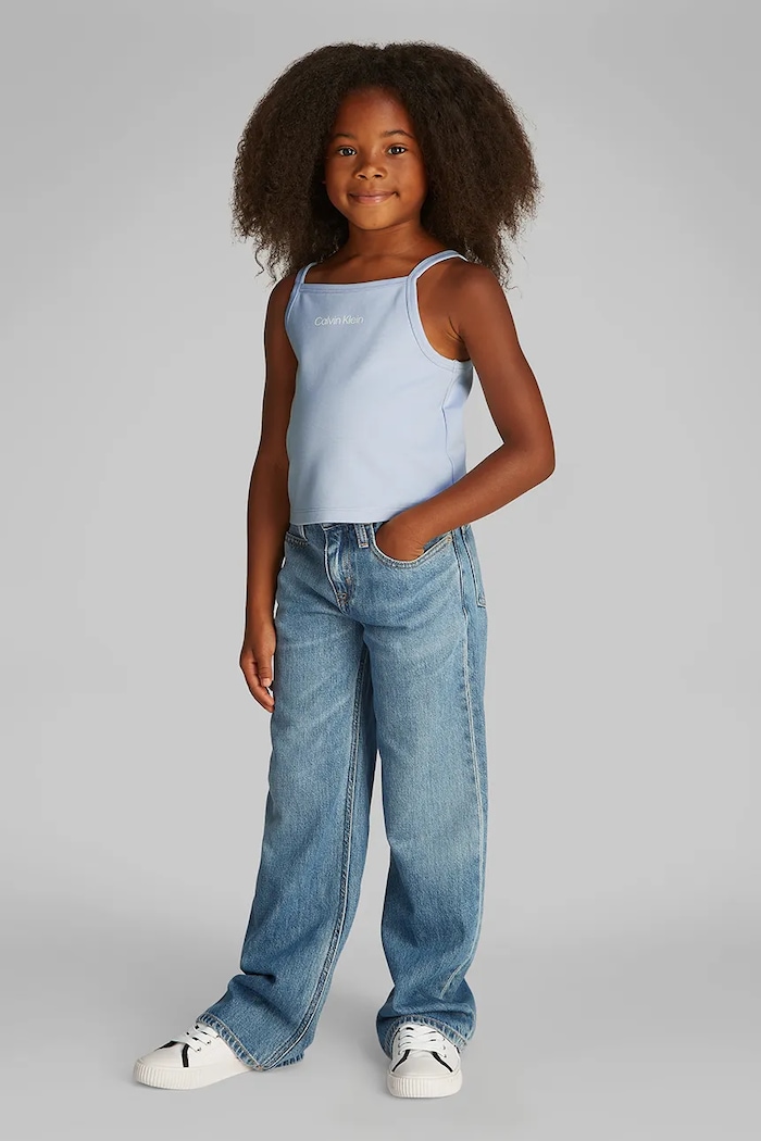 Pamučni dječji top Calvin Klein Jeans print plava IG0IG02868.PPYA