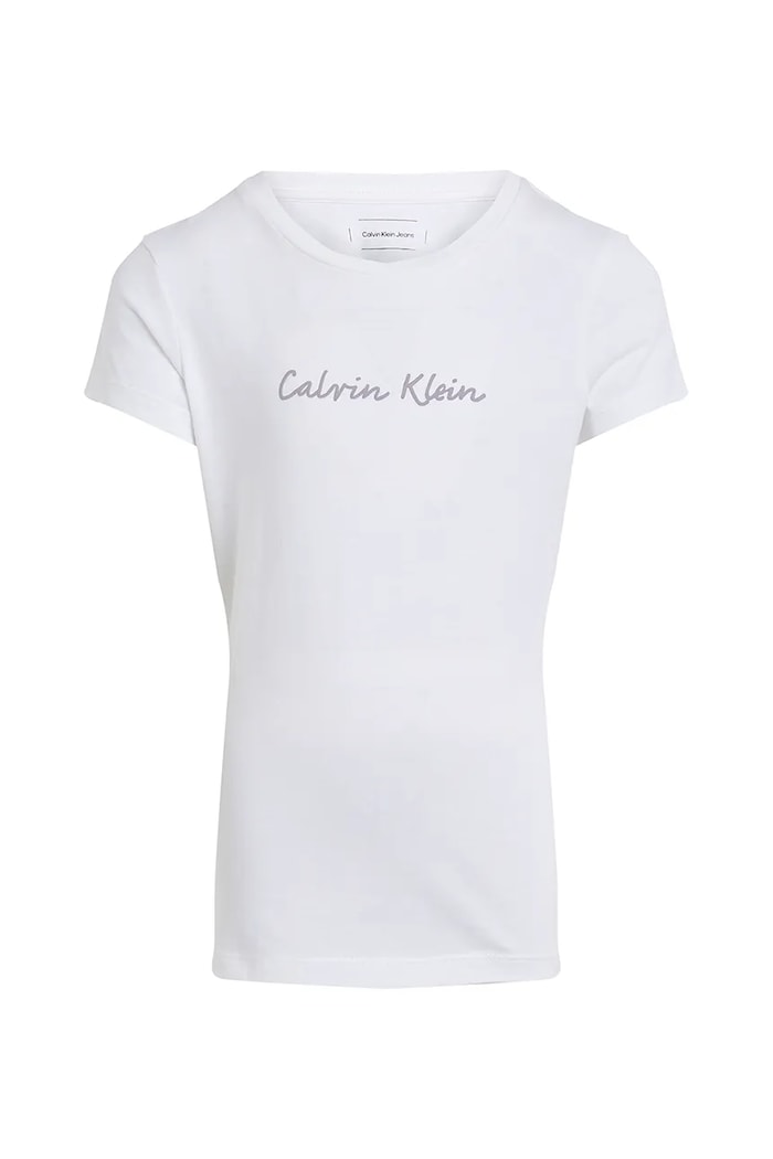 Calvin Klein Jeans t-shirt bawełniany dziecięcy IG0IG02857.104.116.PPYA biały SS25
