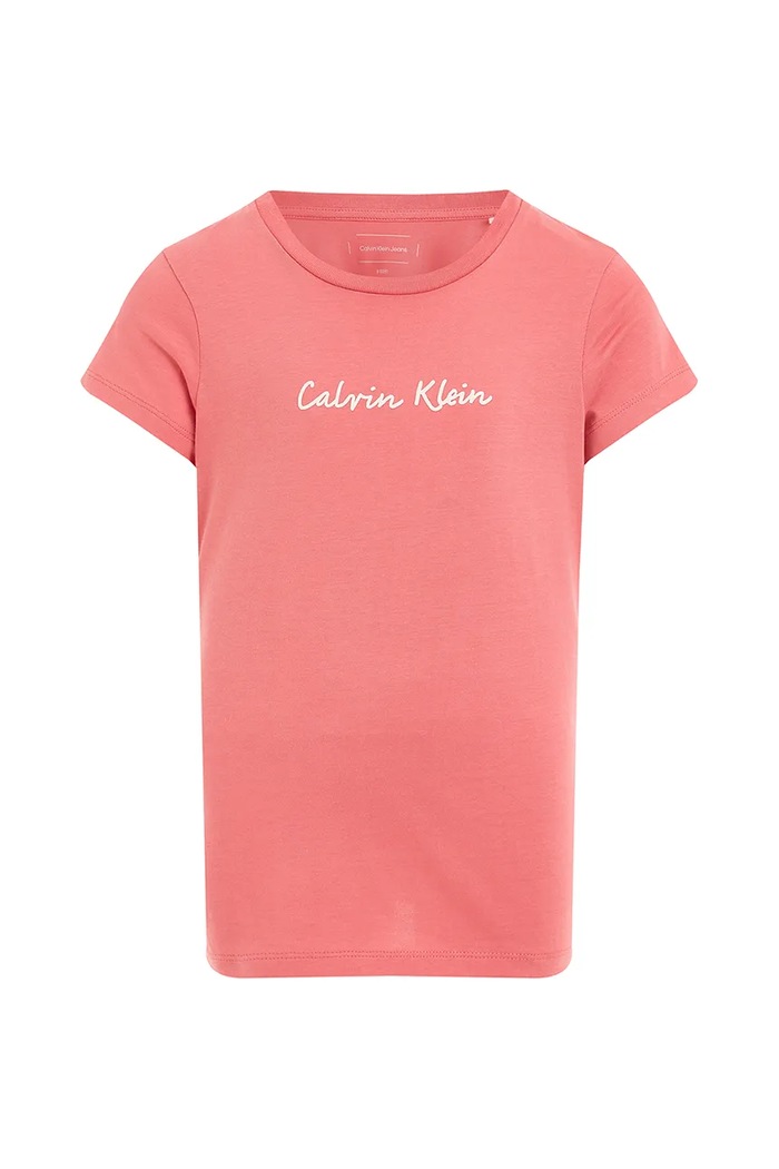 Calvin Klein Jeans t-shirt bawełniany dziecięcy IG0IG02857.104.116.PPYA różowy SS25