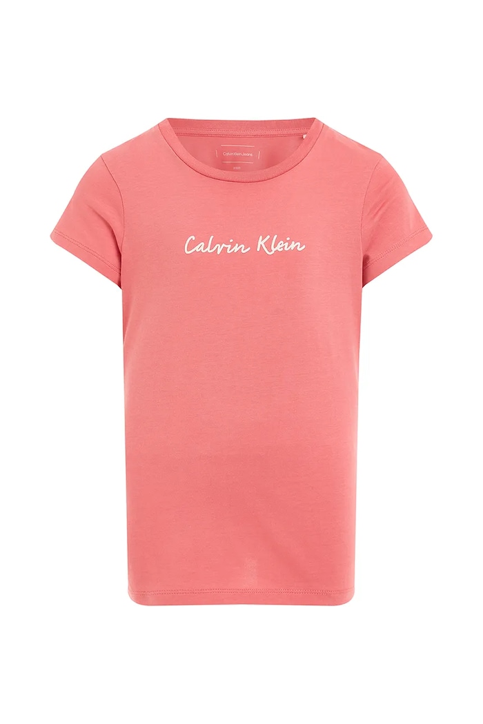 Calvin Klein Jeans gyerek pamut póló IG0IG02857.128.176.PPYA rózsaszín SS25
