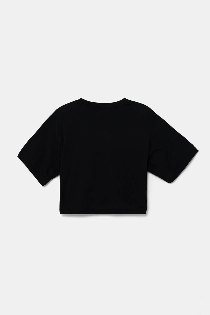 Vans t-shirt bawełniany dziecięcy SALTON RELAX CROP VN000P5RBLK1 czarny SS25