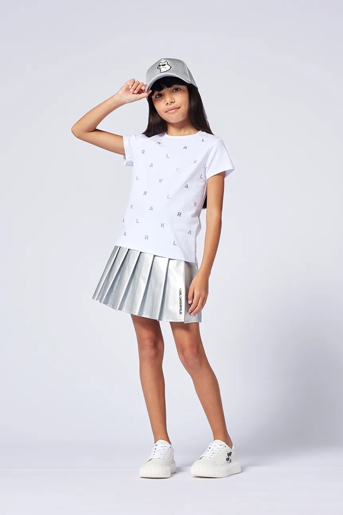Dječja majica kratkih rukava Karl Lagerfeld print bijela Z30571.114.150
