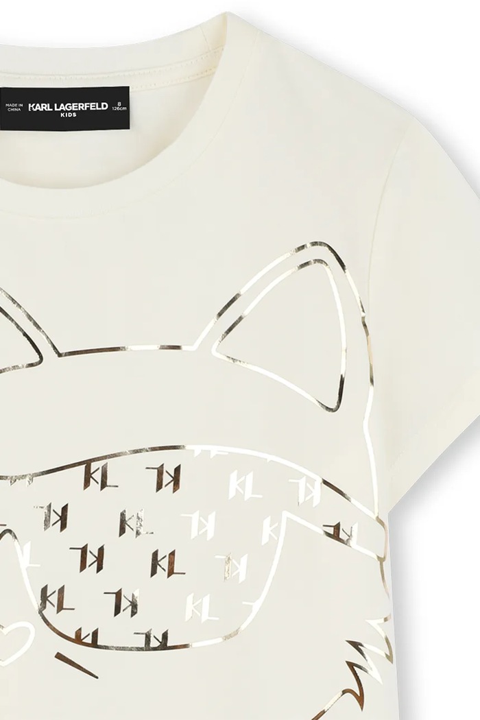 DÍVKA Dětské tričko Karl Lagerfeld Z30447.86.108 béžová