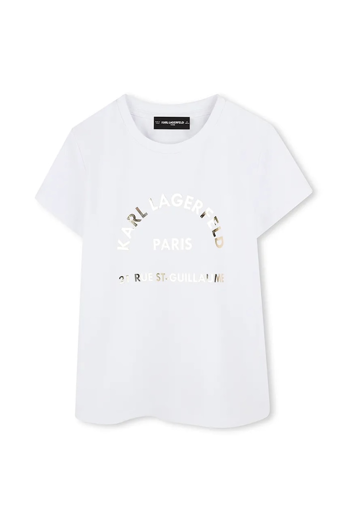 Dječja majica kratkih rukava Karl Lagerfeld print bijela Z30447.156.162