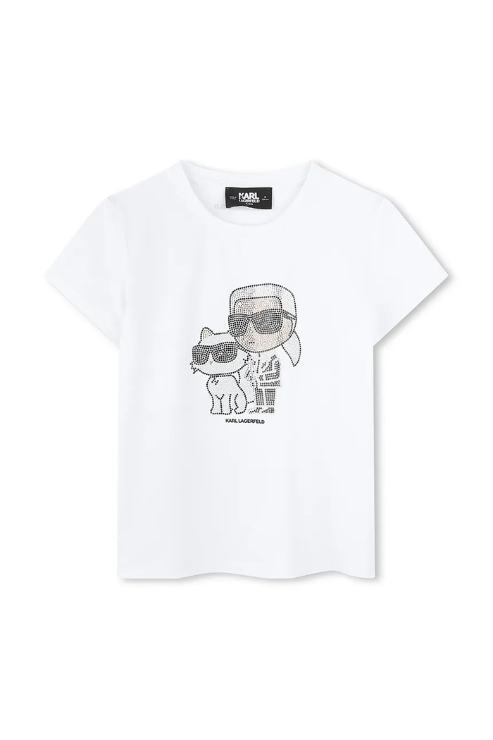 Dječja majica kratkih rukava Karl Lagerfeld natpis bijela Z30489.156.162