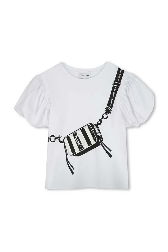 Marc Jacobs t-shirt bawełniany dziecięcy nadruk biały W60464.86.108