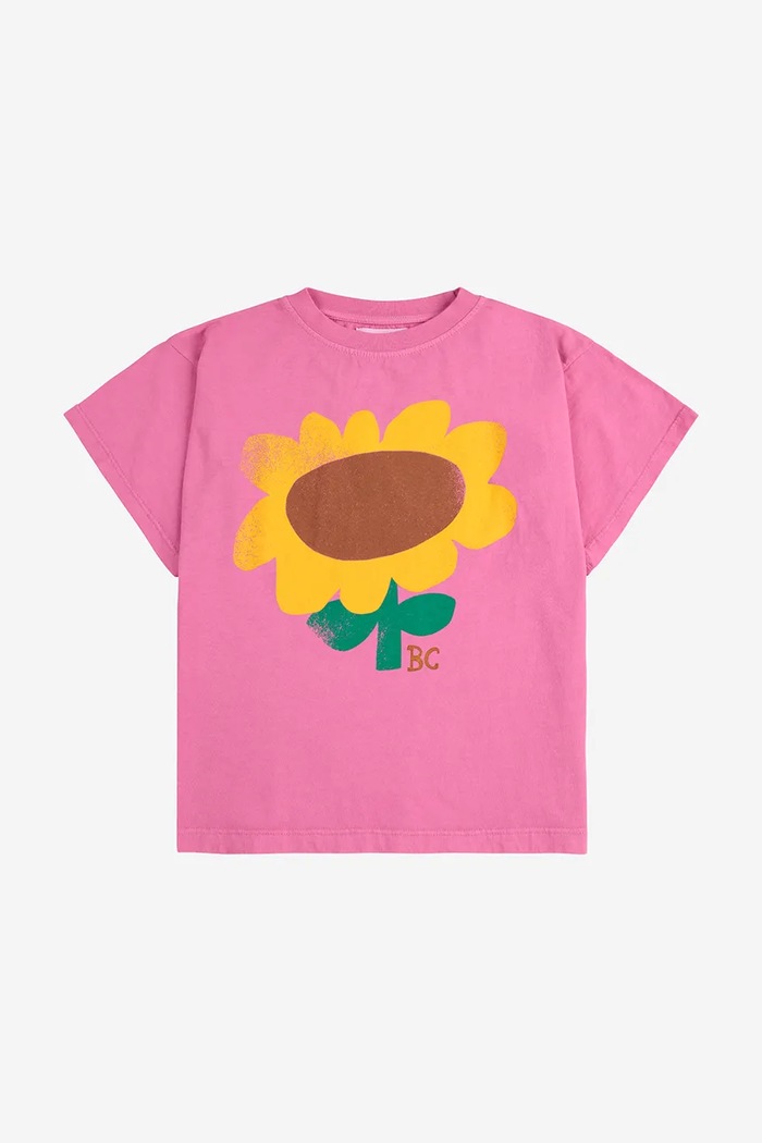 Bobo Choses t-shirt bawełniany dziecięcy Sunflower 125AC009 różowy SS25