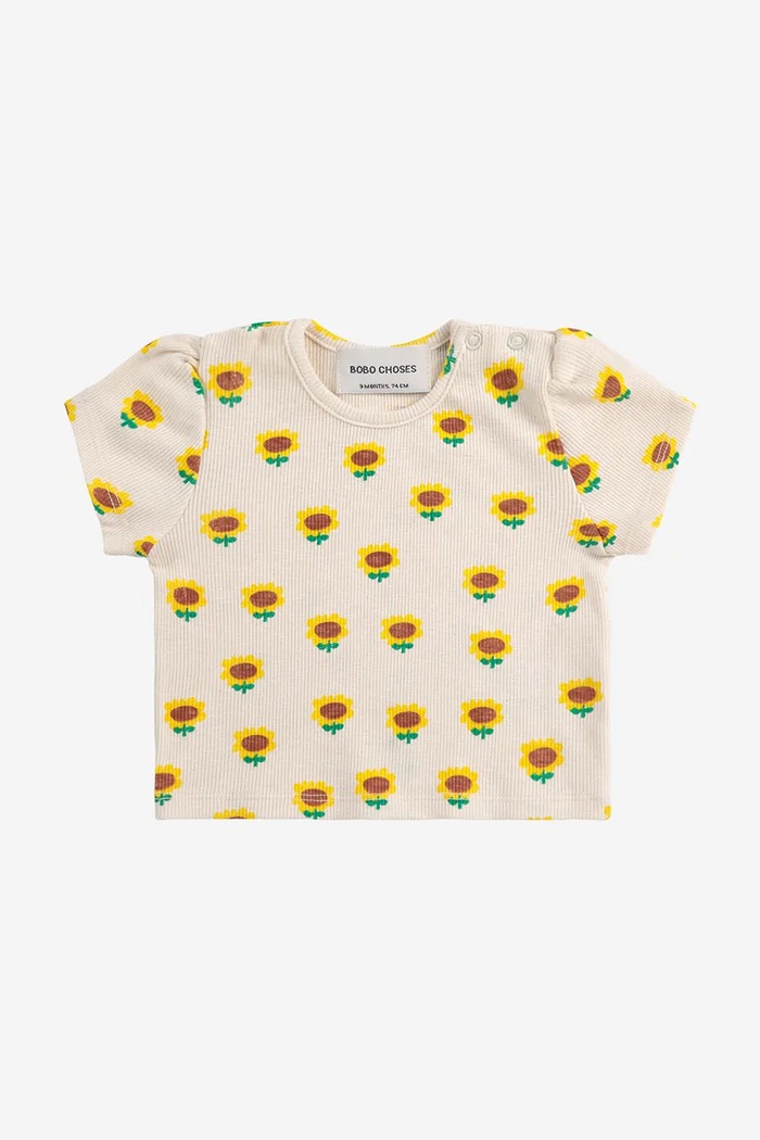 Παιδικό μπλουζάκι Bobo Choses Sunflower 125AB109 μπεζ SS25