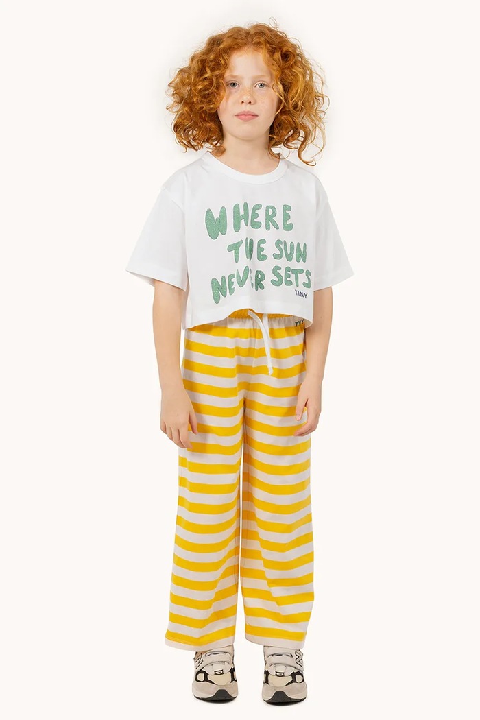 Tinycottons T-shirt bawełniany dziecięcy THE SUN GRAPHIC CROP TEE SS25.092