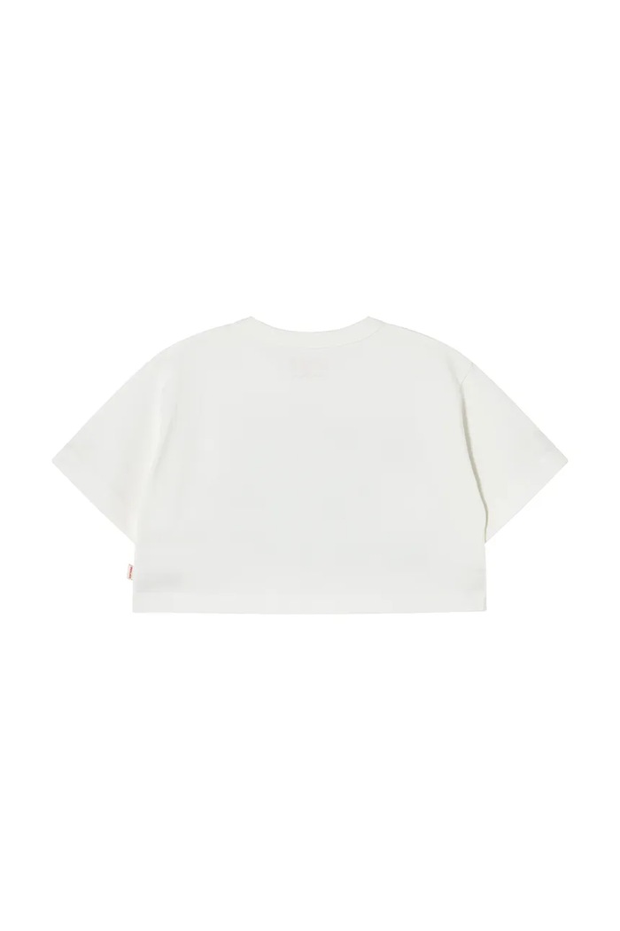 Dziewczynka Tinycottons T-shirt bawełniany dziecięcy THE SUN GRAPHIC CROP TEE SS25.092 beżowy
