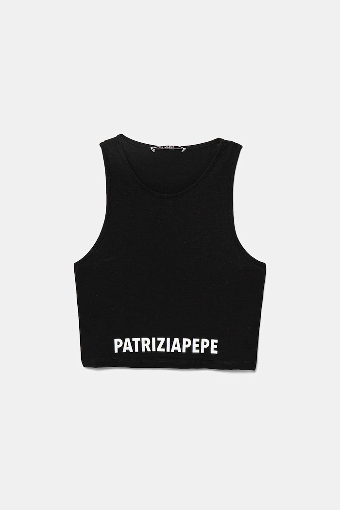 Patrizia Pepe top dziecięcy K103 z elastanem czarny 7M0808