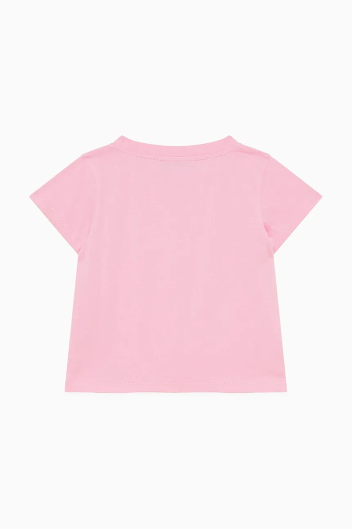 Patrizia Pepe T-shirt bawełniany dziecięcy K103 7M0904 różowy SS25