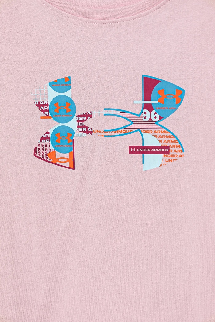 DÍVKA Dětské tričko Under Armour Big Logo Fill SS 1389769 růžová