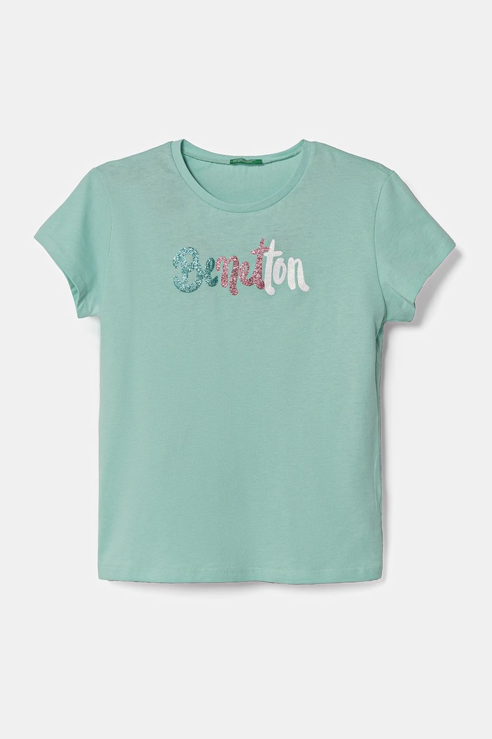 Dětské bavlněné tričko United Colors of Benetton kulatý tyrkysová 3I1XC10MZ.G.Seasonal