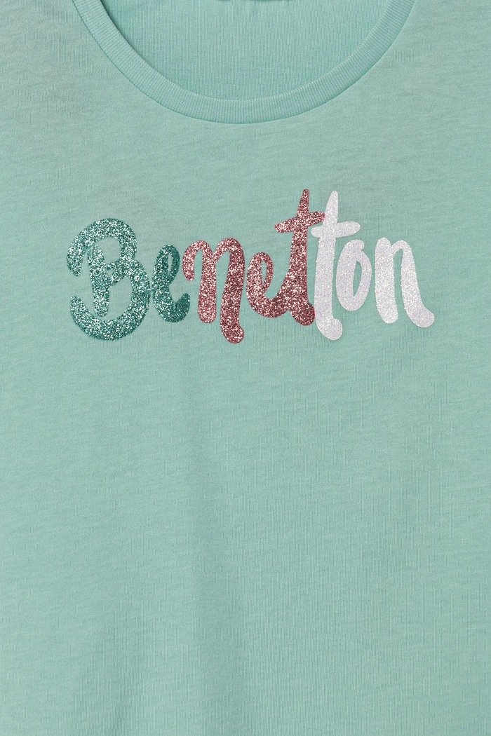 DÍVKA Dětské bavlněné tričko United Colors of Benetton 3I1XC10MZ.G.Seasonal tyrkysová