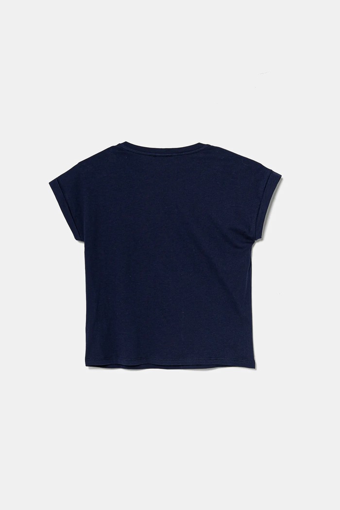 United Colors of Benetton T-shirt bawełniany dziecięcy 3I1XC10NZ.G.Seasonal granatowy SS25