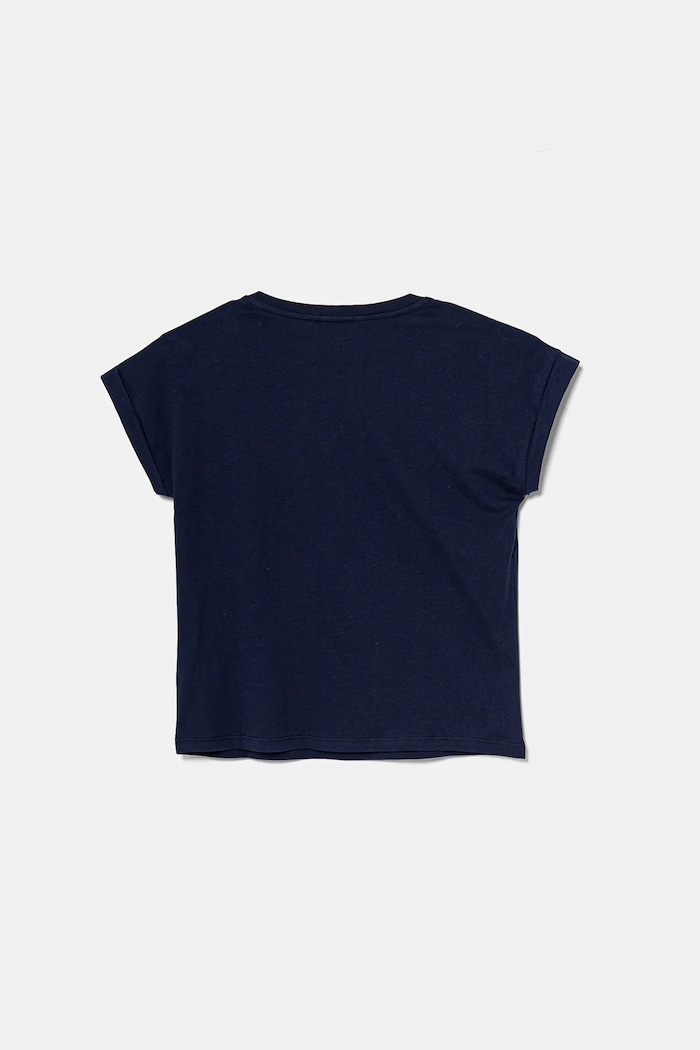 United Colors of Benetton T-shirt bawełniany dziecięcy 3I1XC10NZ.G.Seasonal granatowy SS25