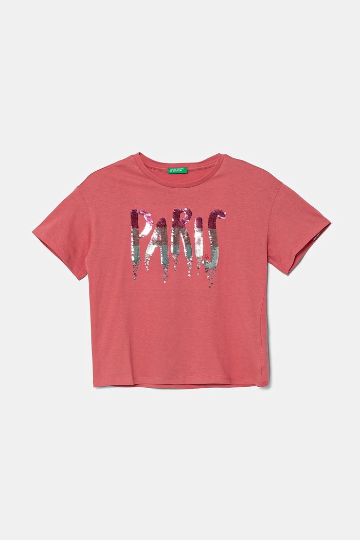 Detské bavlnené tričko United Colors of Benetton bavlna ružová 3I1XC10NY.G.Seasonal