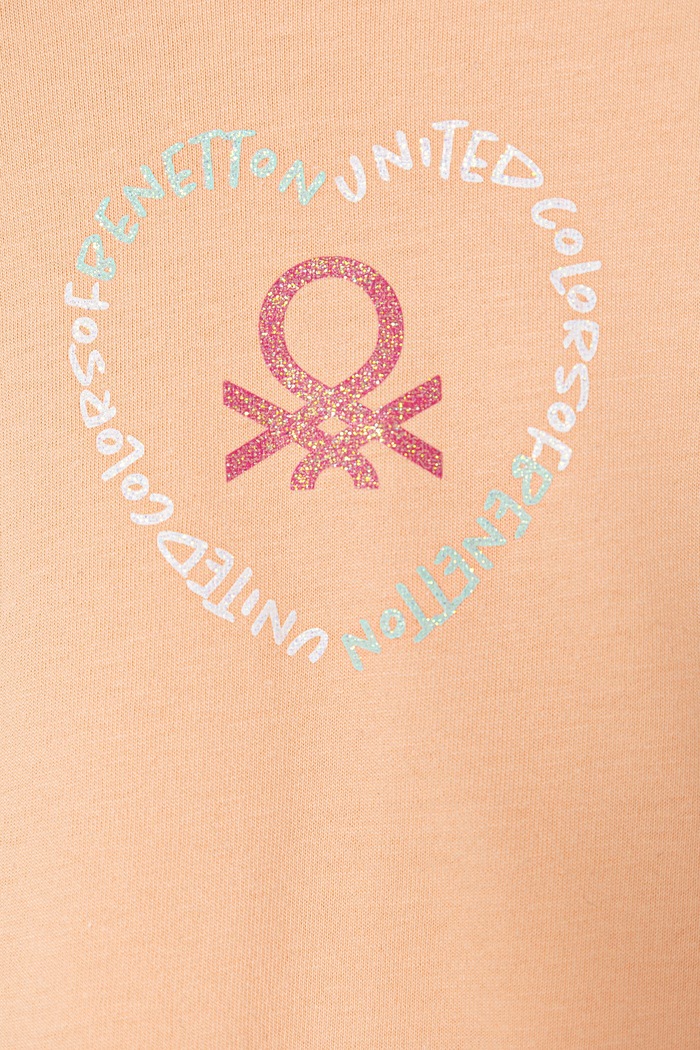 Dziewczynka United Colors of Benetton t-shirt bawełniany dziecięcy 3I1XG10HU.P.Seasonal pomarańczowy
