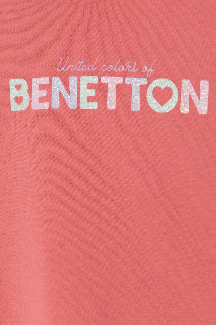 Dievča Detské bavlnené tričko United Colors of Benetton 3I1XG10HU.P.Seasonal ružová