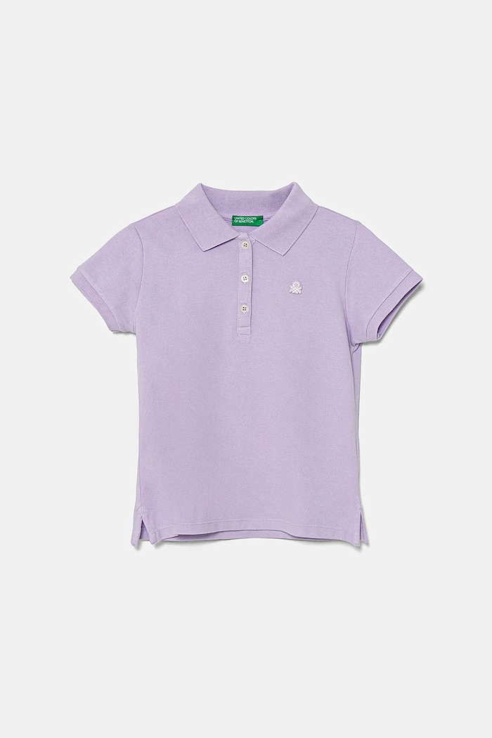 United Colors of Benetton polo dziecięce z elastanem fioletowy 3WG9G300A.P.Season.PPYA