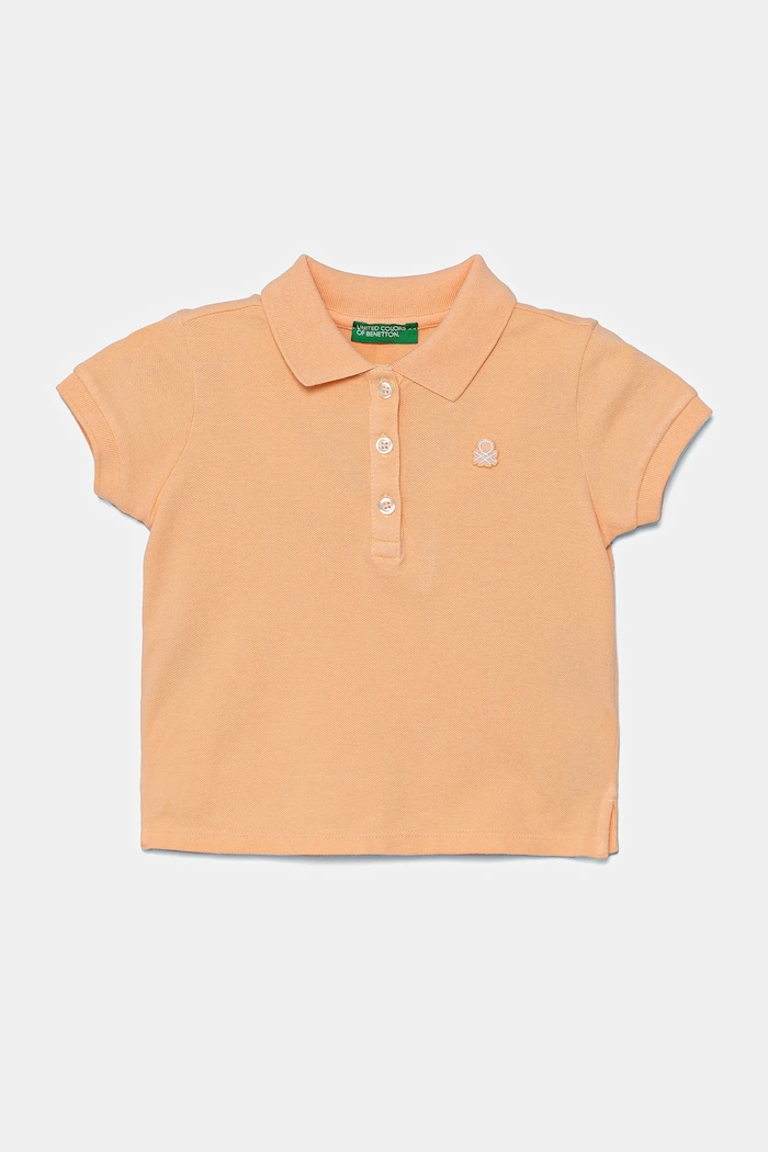 Dětské polo tričko United Colors of Benetton s elastanem oranžová 3WG9G300A.P.Season.PPYA