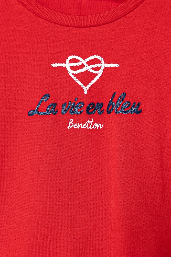 Dziewczynka United Colors of Benetton t-shirt bawełniany dziecięcy 3I1XG10J2.P.Seasonal czerwony